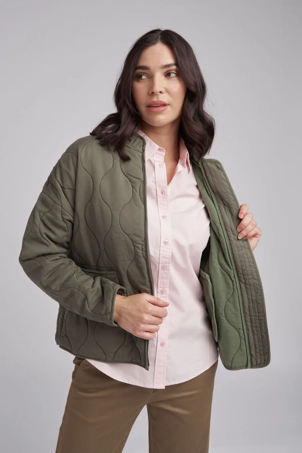 Quilted Jacket | Khaki