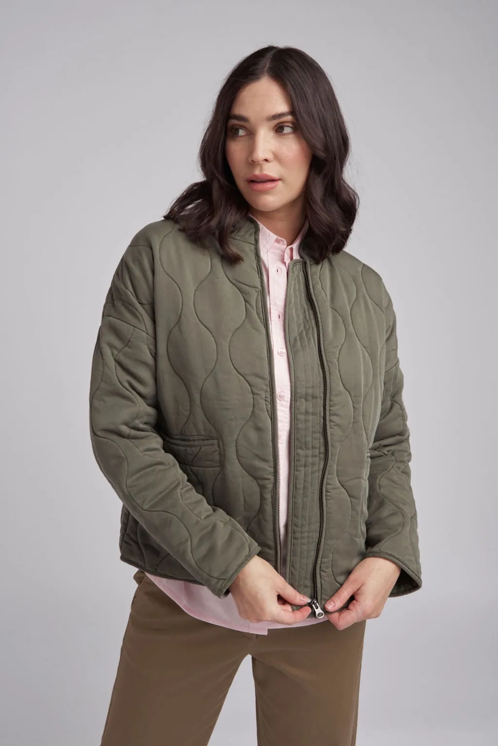 Quilted Jacket | Khaki
