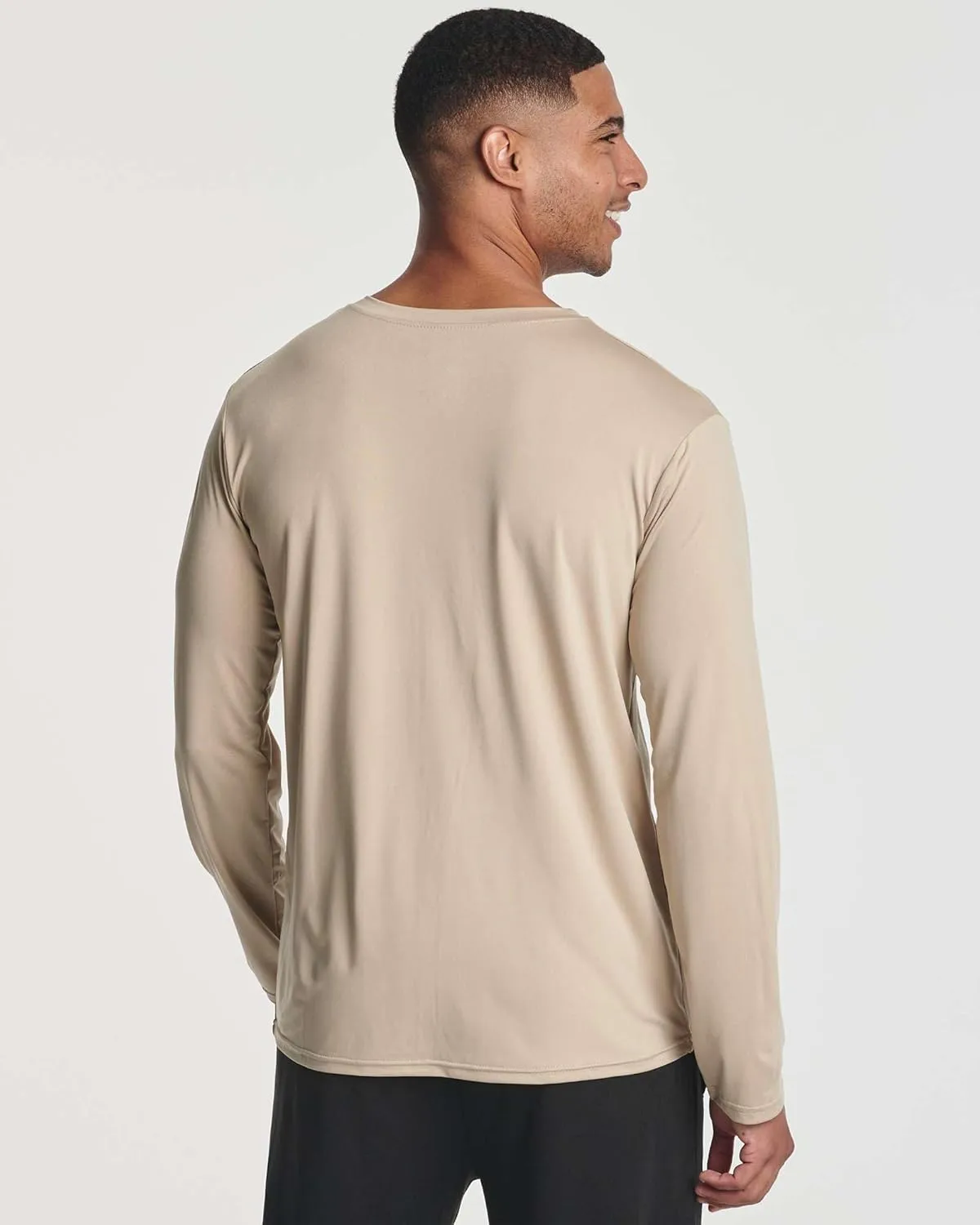 Real Essentials 4 Pack: Men's Dry-Fit Active Athletic Long Sleeve Pocket Crew T-Shirt Outdoors UPF 50 S-5XLT