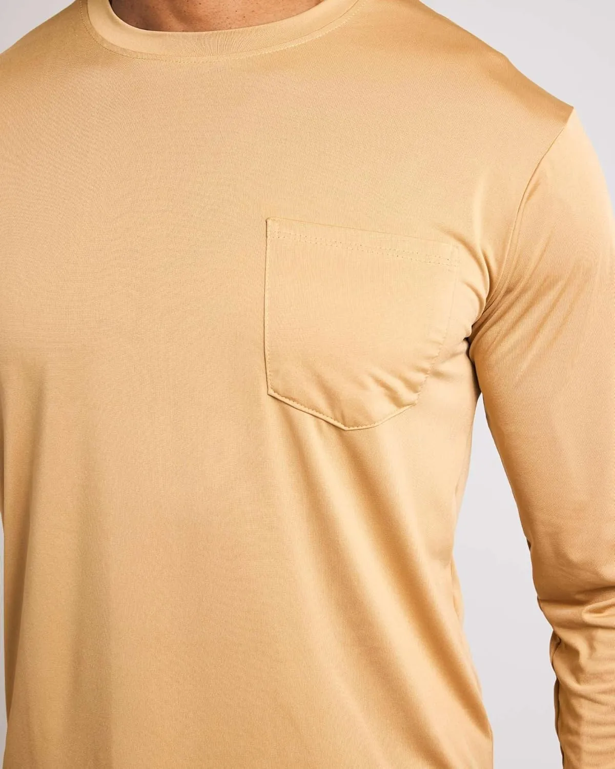 Real Essentials 4 Pack: Men's Dry-Fit Active Athletic Long Sleeve Pocket Crew T-Shirt Outdoors UPF 50 S-5XLT