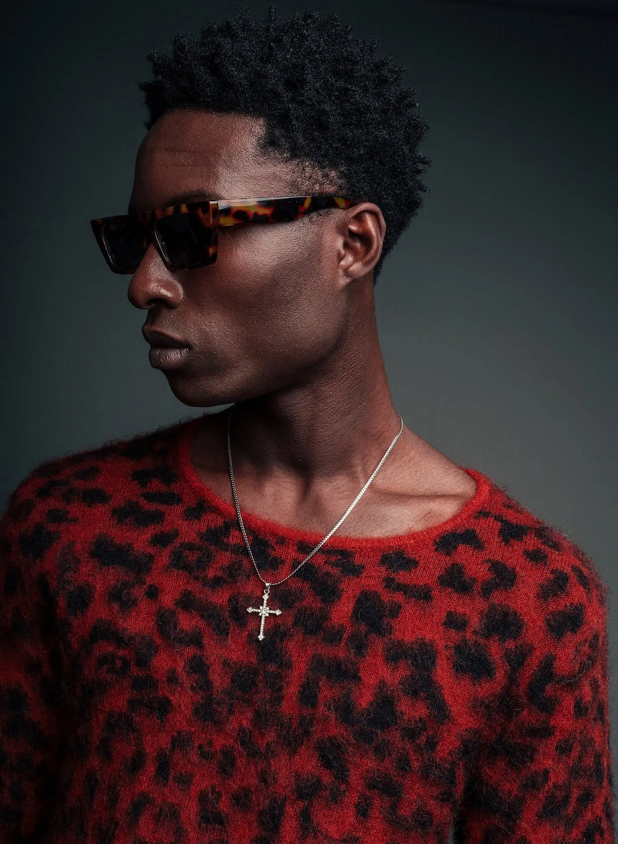 Red Leopard Mohair Jumper