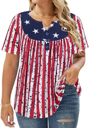 RITERA Womens Plus Size Casual Tops V Round Neck Tshirts Blouse for Women Girls Basic Summer Black Tops Solid Color XL 5XL