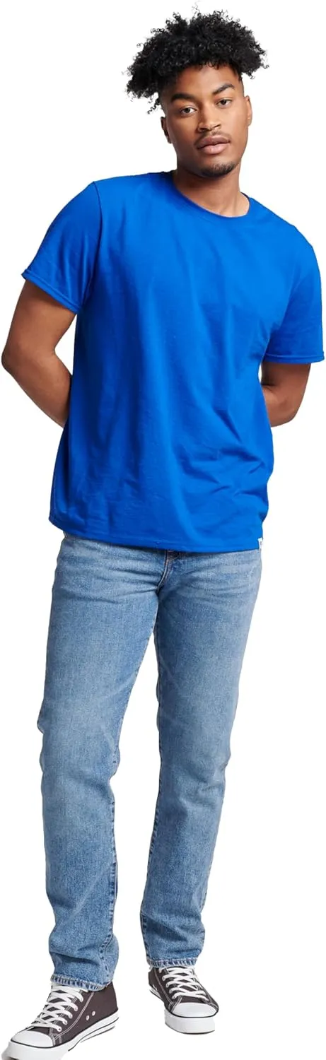 Russell Athletic Men's Dri-Power Cotton Blend Short Sleeve Tees, Moisture Wicking, Odor Protection, UPF 30 , Sizes S-4x