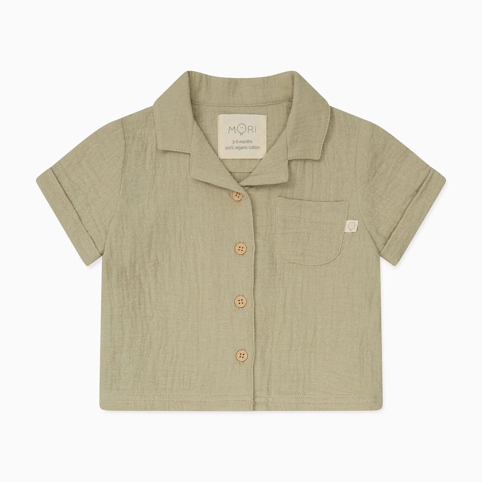 Sage Muslin Short Sleeve Shirt & Shorts Set
