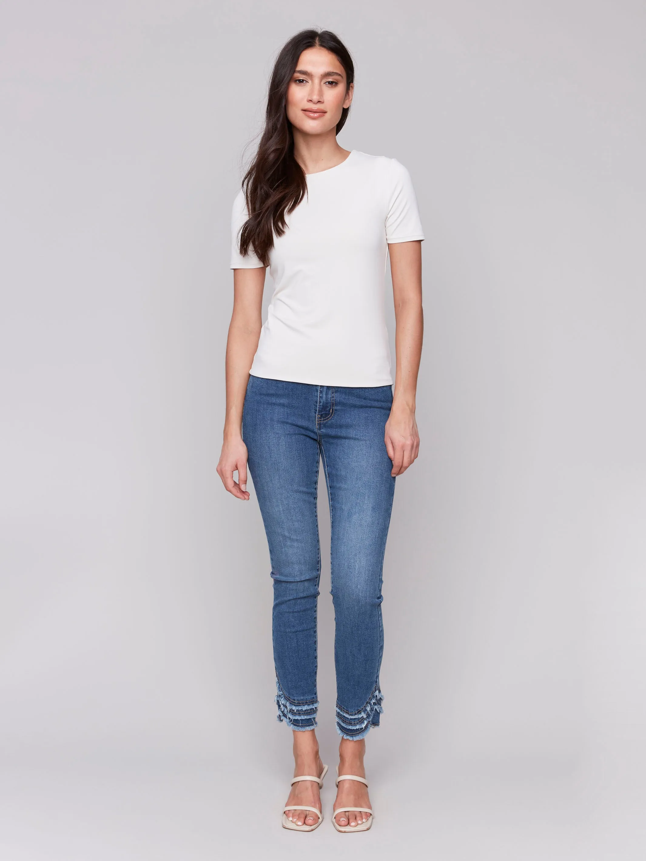 Short-Sleeved Super Stretch Top - Natural