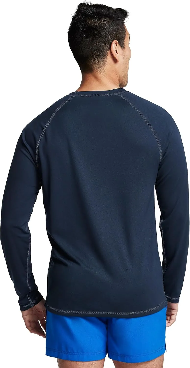 Speedo Men's UV Swim Shirt Long Sleeve Loose Fit Easy Tee