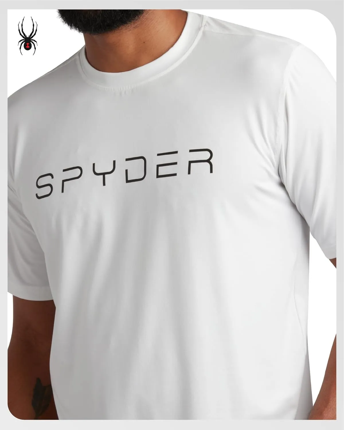 Spyder Mens Jersey Shirt - Moisture Wicking Quick Dry Short Sleeve Crewneck Athletic Tops Gym Workout Shirts for Men (S-XL)