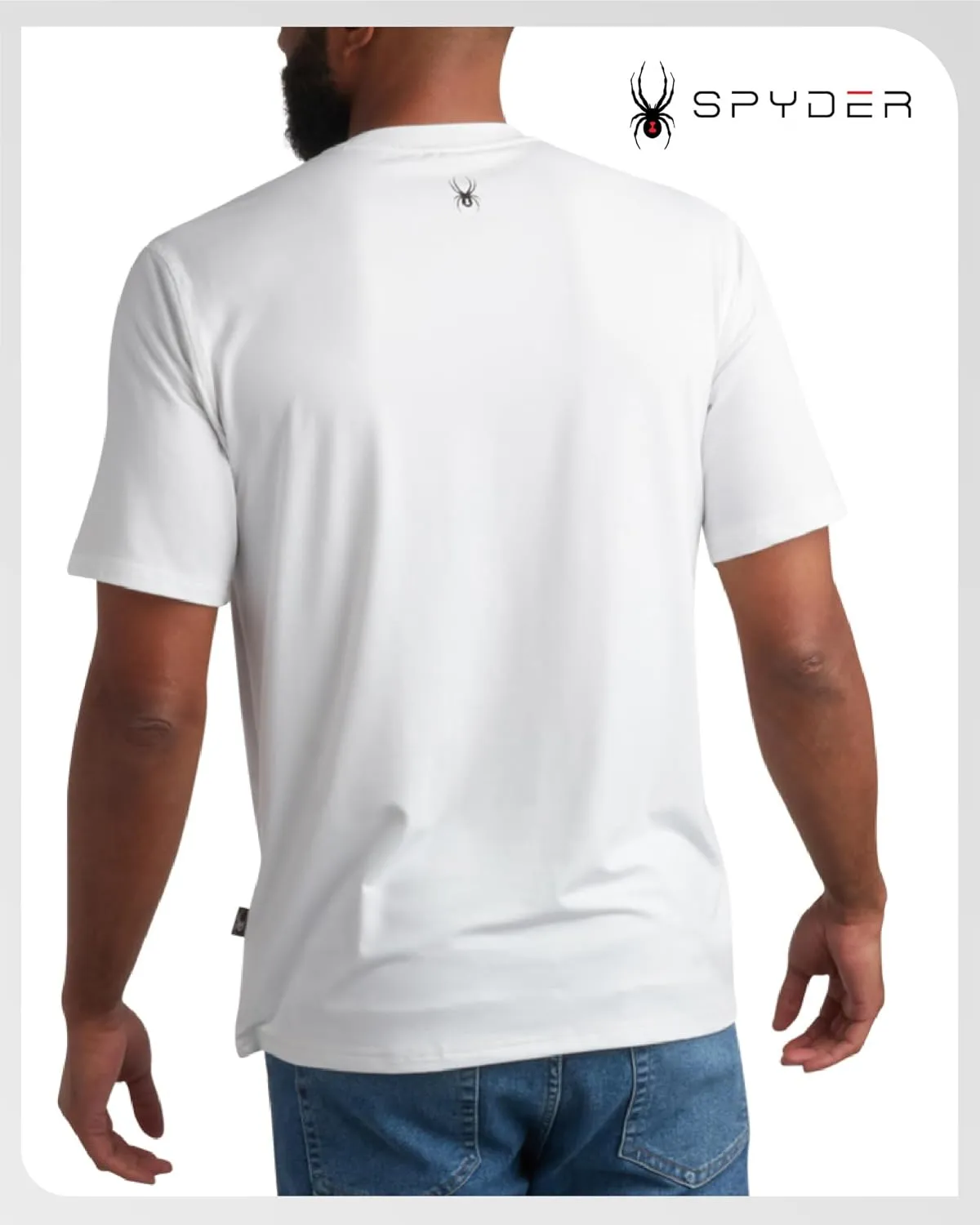 Spyder Mens Jersey Shirt - Moisture Wicking Quick Dry Short Sleeve Crewneck Athletic Tops Gym Workout Shirts for Men (S-XL)