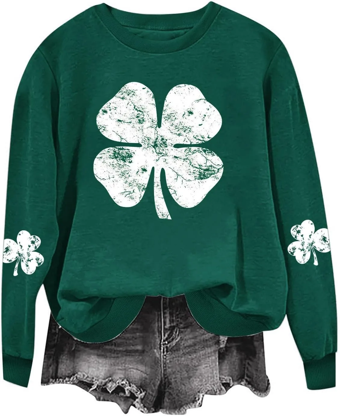 St. Patricks Day Shirts For Women Long Sleeve Crewneck Irish Sweatshirts Oversized Saint Patty's Pullover Tops