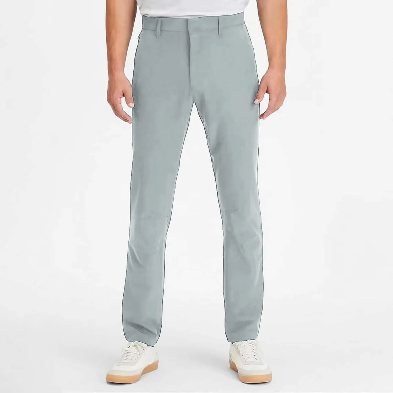 Suit Pants Mens Slim Fit Stretch Flat-Front Chino Golf Trousers Formal Casual Business Office Work Commute Pants with Pockets