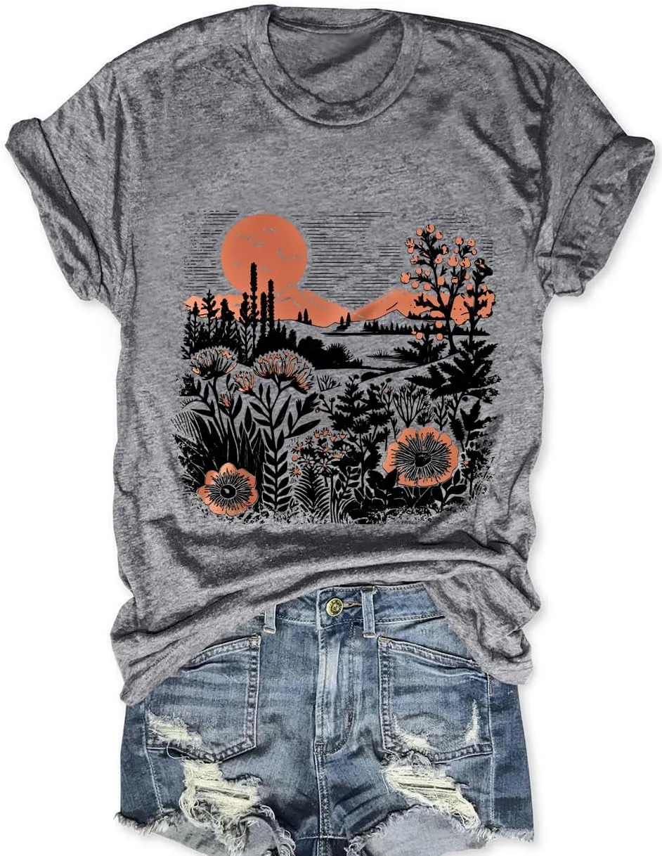 Sunflower Shirts for Women Faith Graphic Tees Short Sleeve Loose Fit Butterfly Teen Girls T Shirt Summer Tops