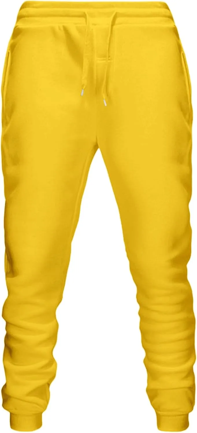 Sweatpants for Men Casual Slim Fit Elastic Waist Drawstring Jogger Pants Outdoor Athletic Workout Tapered Trousers