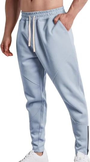 Sweatpants for Men Sport Tapered Joggers Mens Trendy Elastic Waist Solid Color Jogger Split Utility Fitted Cargo