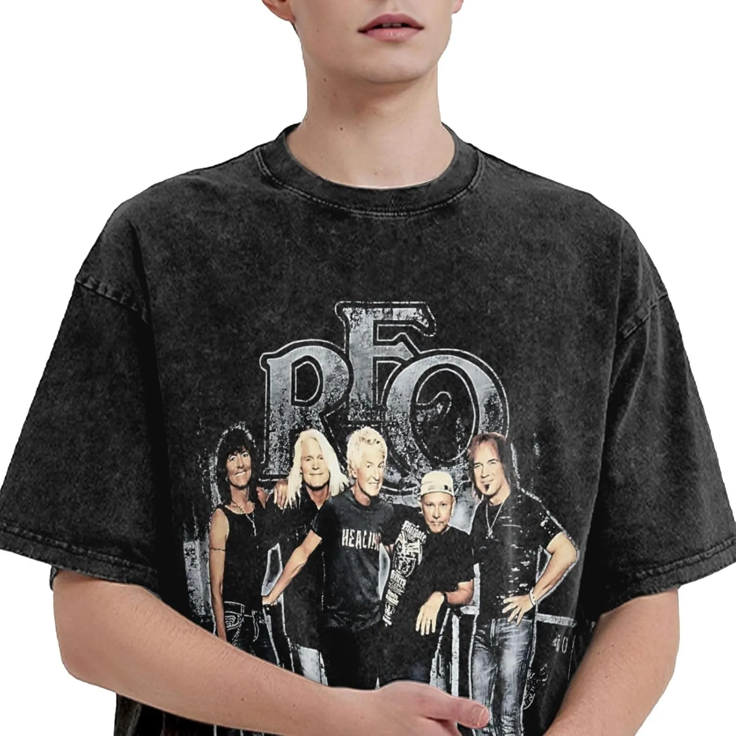 T-Shirt Men's Cotton Oversized for Unisex Short Sleeve Crew Neck Loose Tops