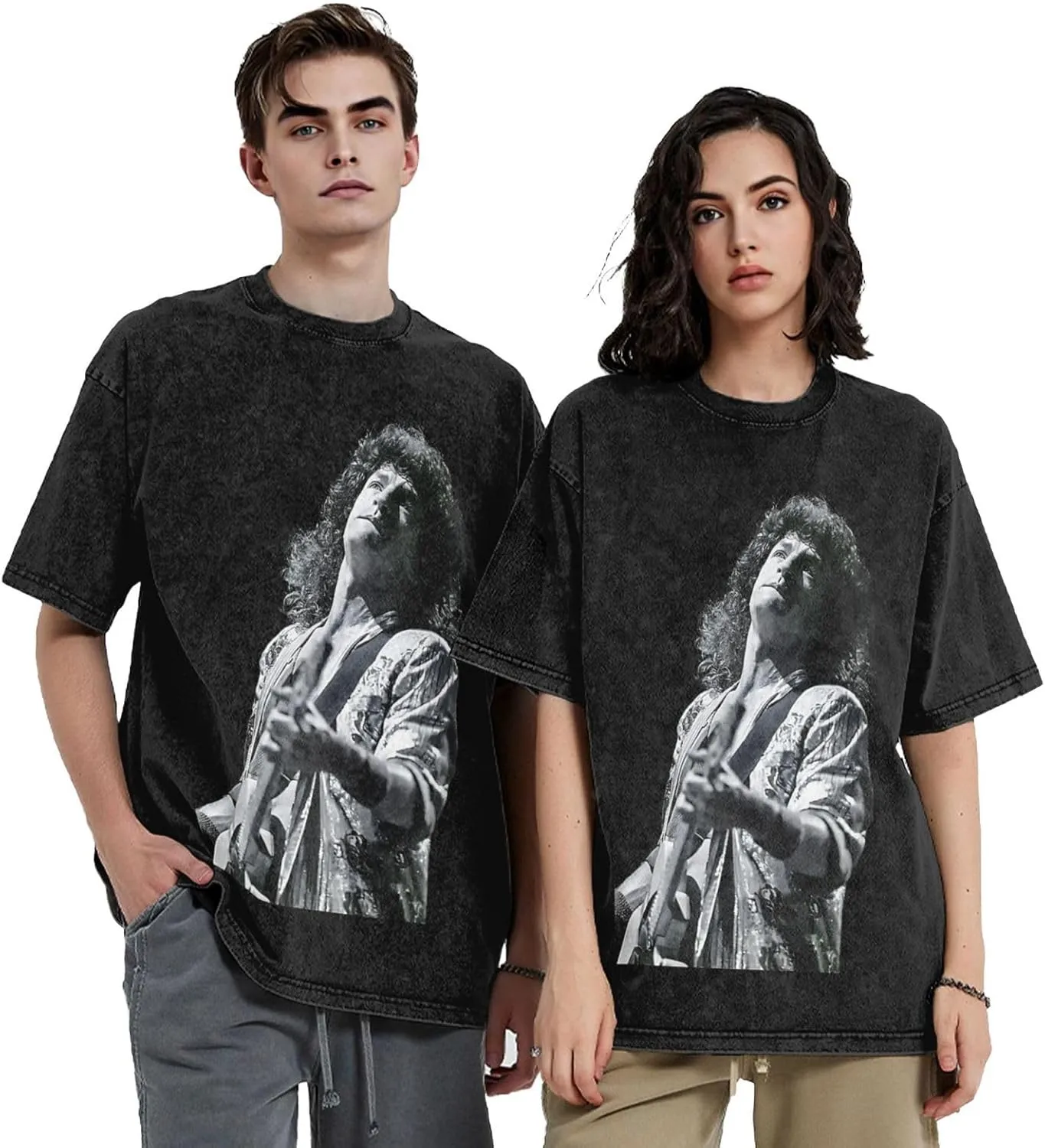 T-Shirt Men's Cotton Oversized for Unisex Short Sleeve Crew Neck Loose Tops