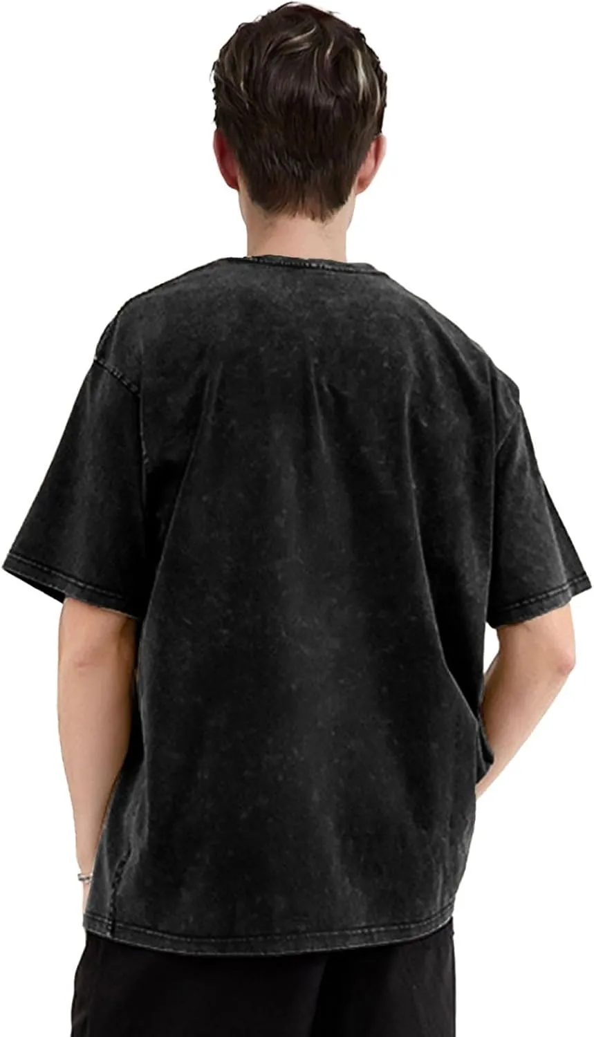 T-Shirt Men's Cotton Oversized for Unisex Short Sleeve Crew Neck Loose Tops