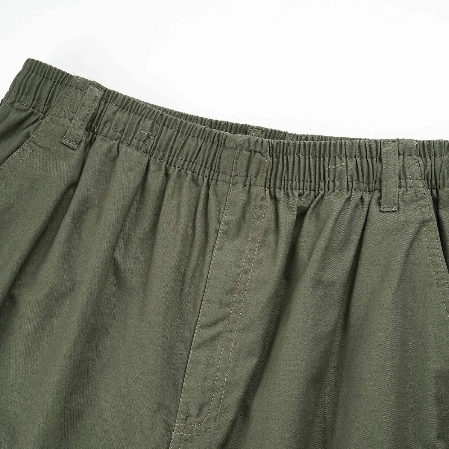 Tactical Pants for Men 2023 Elastic Waist Multi Pockets Solid Cotton Cargo Pants Causal Straight Tooling Trousers