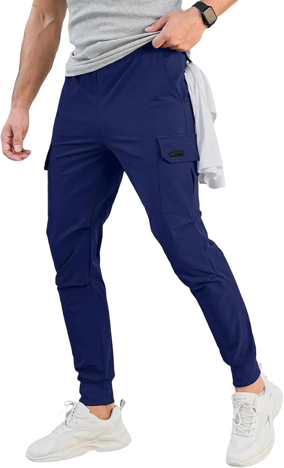 Tech Pants Men Cargo Jogger Pants Slim Fit Tactical Pant Active Athletic Workout Sweatpants Stretch Golf Pant Trousers