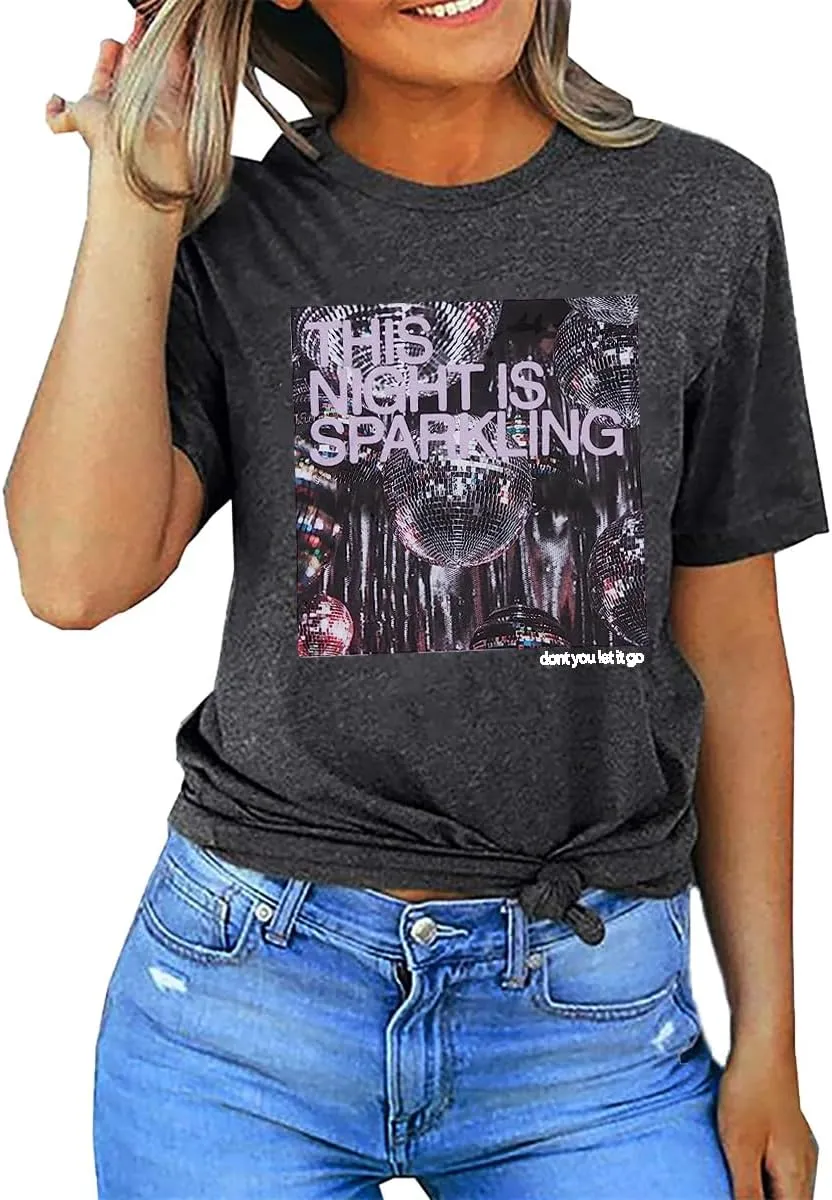 This Night is Sparkling Shirt Women Country Music Lover Tee Swift Fans Tops Vintage Graphic Concert Tshirt