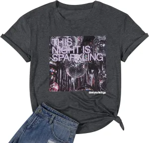 This Night is Sparkling Shirt Women Country Music Lover Tee Swift Fans Tops Vintage Graphic Concert Tshirt