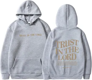 Trust in The Lord Print Hoodies for Womens Oversized Long Sleeve Casual Drawstring Fall Pullover Sweatshirts Tops