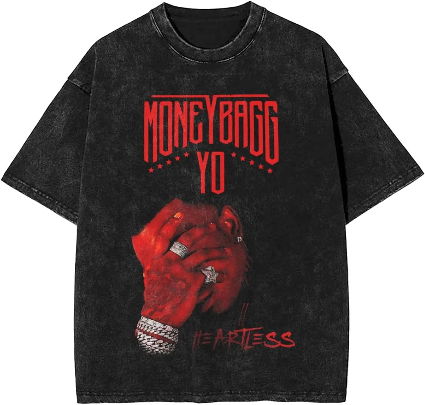 Tshirt Men Vintage Music Graphic Oversize Washed Streetwear Tee Tops