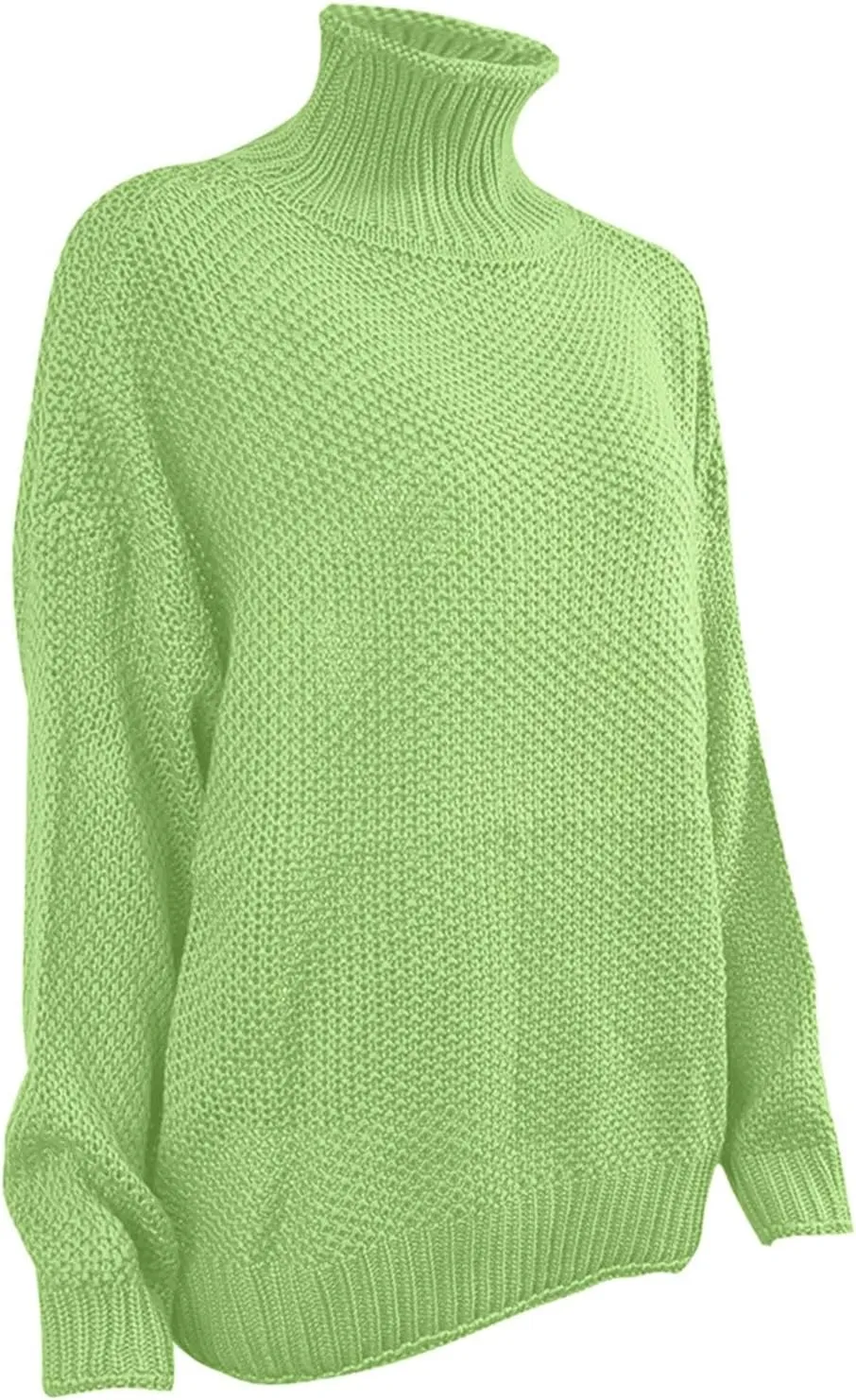 Turtleneck Sweater Women Oversized Knit Sweater Chunky Pullover Sweater Vintage Jumper Tops Winter Casual Tunic 2024