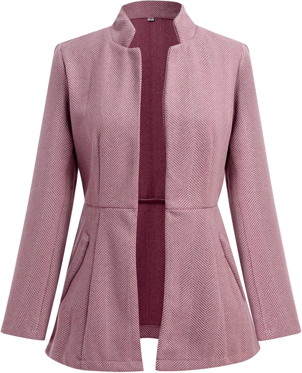 Tweed Blazers for Women Long Sleeve Open Front Jacket with Pocket Business Office Blazer