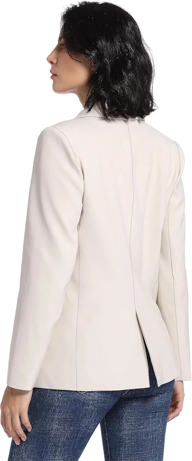 V VOCNI Womens Blazer Jackets Long Sleeve Lapel Open Front Pockets Casual Work Office Blazers Button Jacket Suit