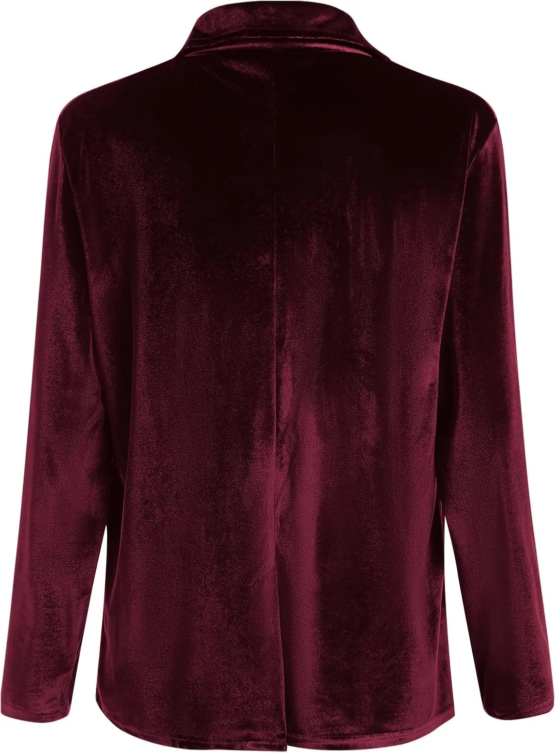 Velvet Blazer Jackets for Women Open Front Long Sleeve Lapel Collar Velvet Jacket Coat with Pockets