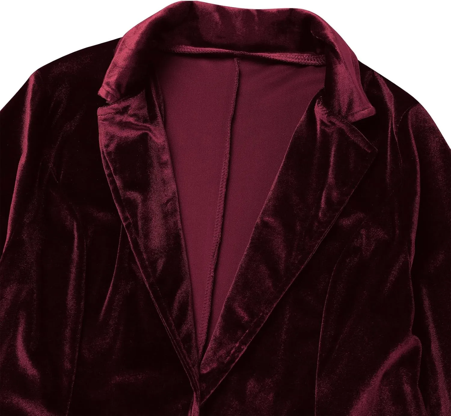 Velvet Blazer Jackets for Women Open Front Long Sleeve Lapel Collar Velvet Jacket Coat with Pockets