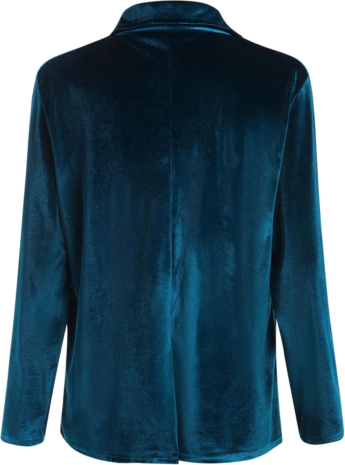 Velvet Blazer Jackets for Women Open Front Long Sleeve Lapel Collar Velvet Jacket Coat with Pockets