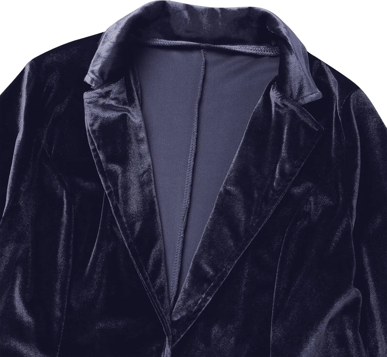 Velvet Blazer Jackets for Women Open Front Long Sleeve Lapel Collar Velvet Jacket Coat with Pockets