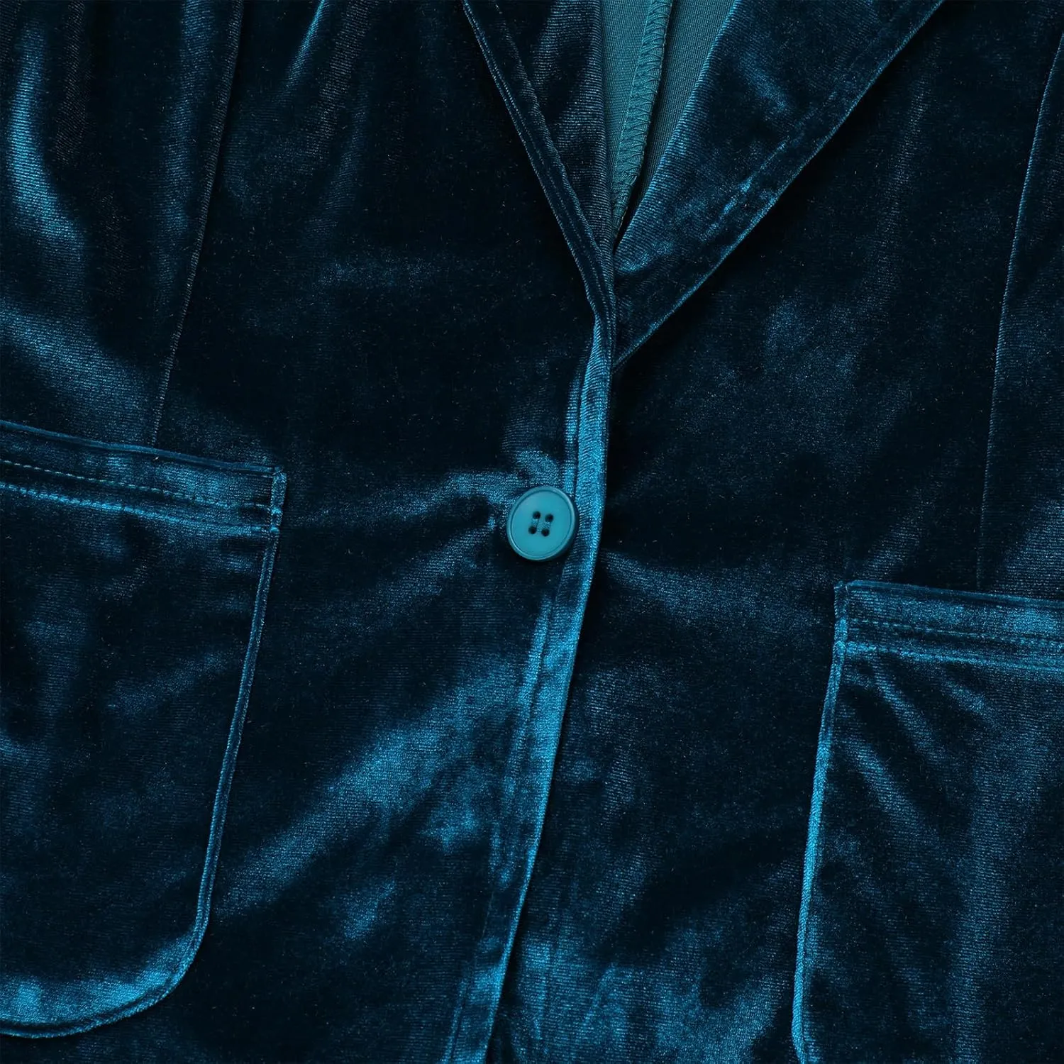 Velvet Blazer Jackets for Women Open Front Long Sleeve Lapel Collar Velvet Jacket Coat with Pockets