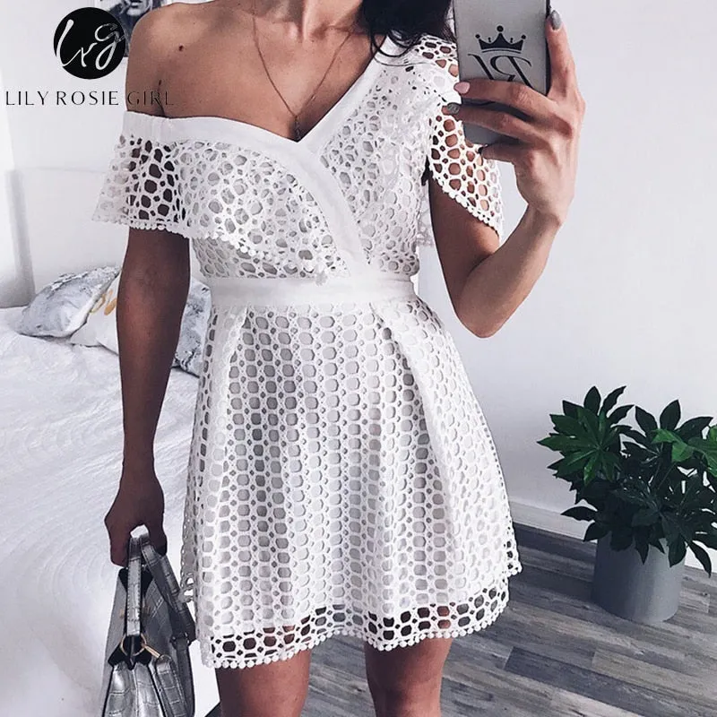 VenusFox Sexy Ruffle Lace Sweet Dress