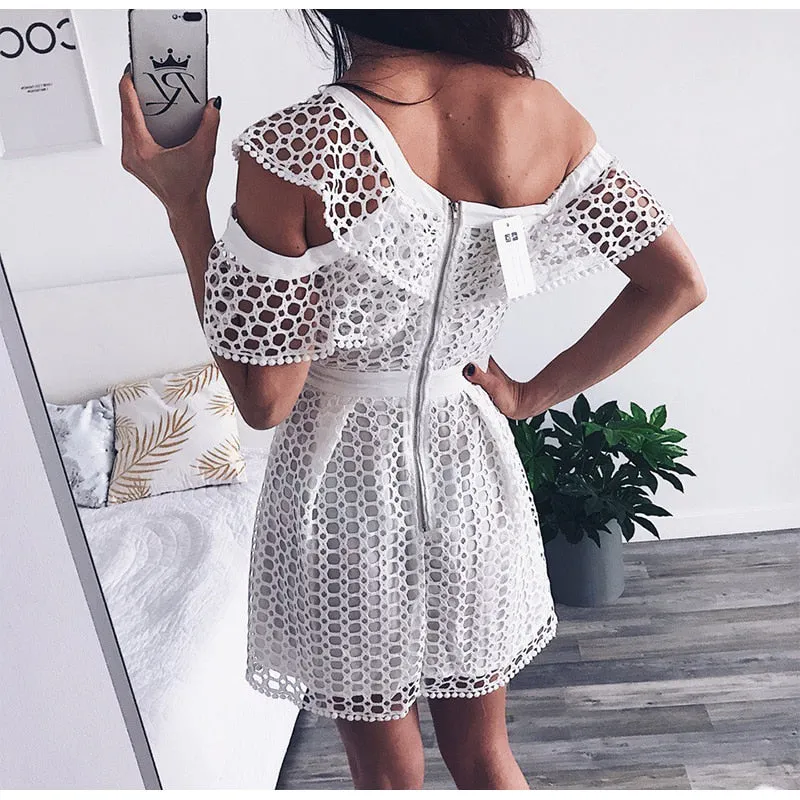 VenusFox Sexy Ruffle Lace Sweet Dress