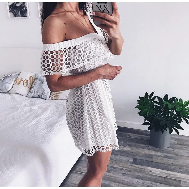 VenusFox Sexy Ruffle Lace Sweet Dress