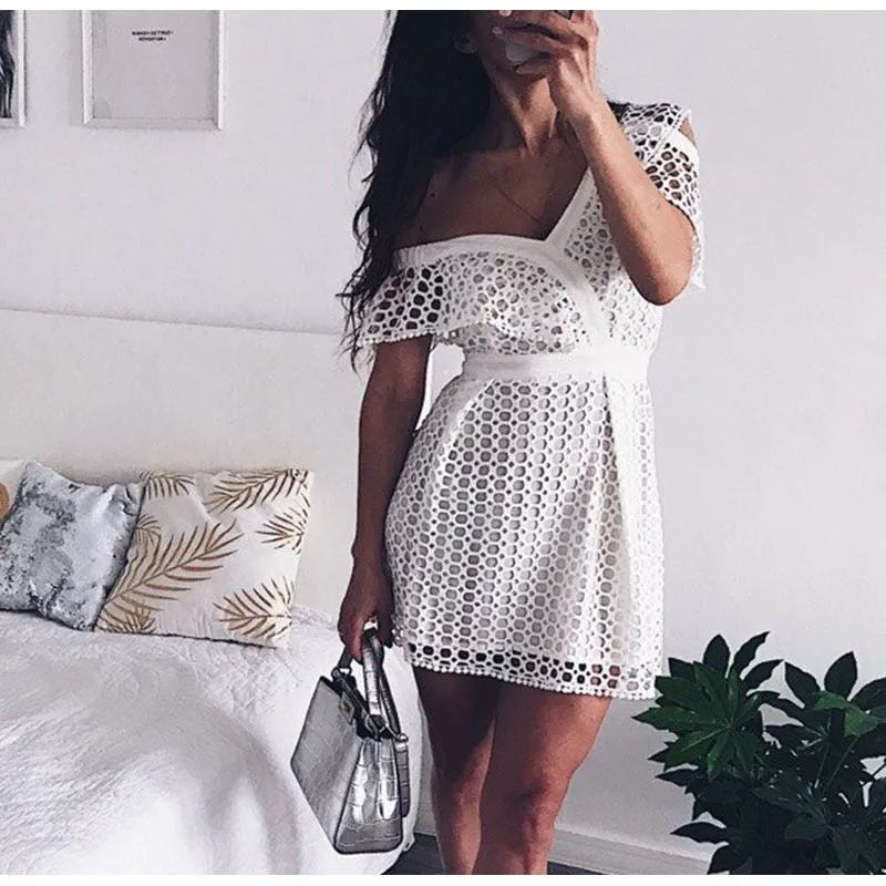 VenusFox Sexy Ruffle Lace Sweet Dress