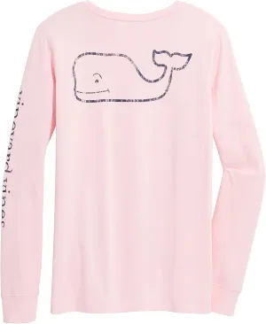 vineyard vines Women's Long-Sleeve Vintage Whale Pocket Tee