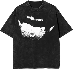 Vintage Shirt Mens Womans Oversized T Shirts Washed Short Sleeve Graphic Tee Crew Neck T-Shirt Breathable Retro Unisex Tops