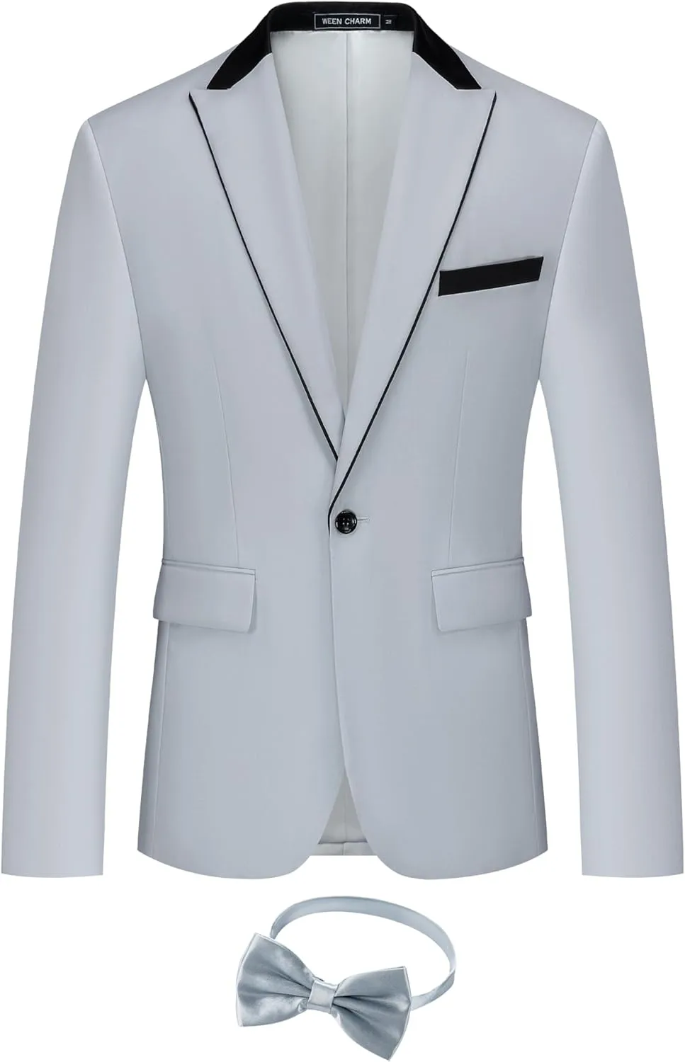 WEEN CHARM Men's Lightweight Suit Jacket Slim Fit Blazer for Spring Summer Single Button Wedding Office Sport Coat