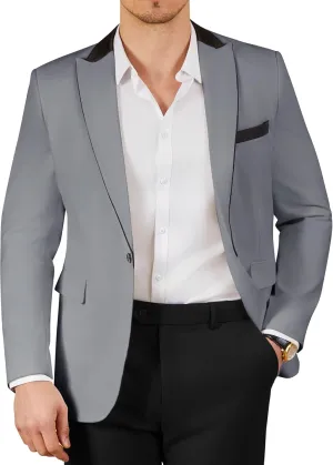 WEEN CHARM Men's Lightweight Suit Jacket Slim Fit Blazer for Spring Summer Single Button Wedding Office Sport Coat