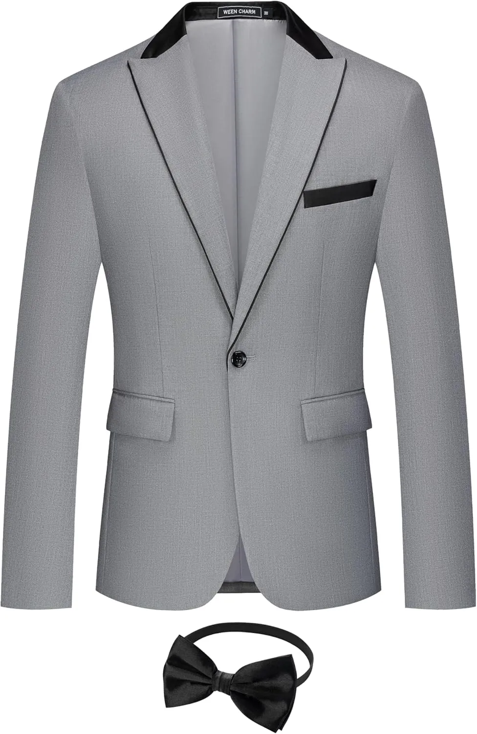 WEEN CHARM Men's Lightweight Suit Jacket Slim Fit Blazer for Spring Summer Single Button Wedding Office Sport Coat