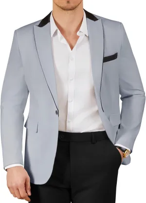 WEEN CHARM Men's Lightweight Suit Jacket Slim Fit Blazer for Spring Summer Single Button Wedding Office Sport Coat