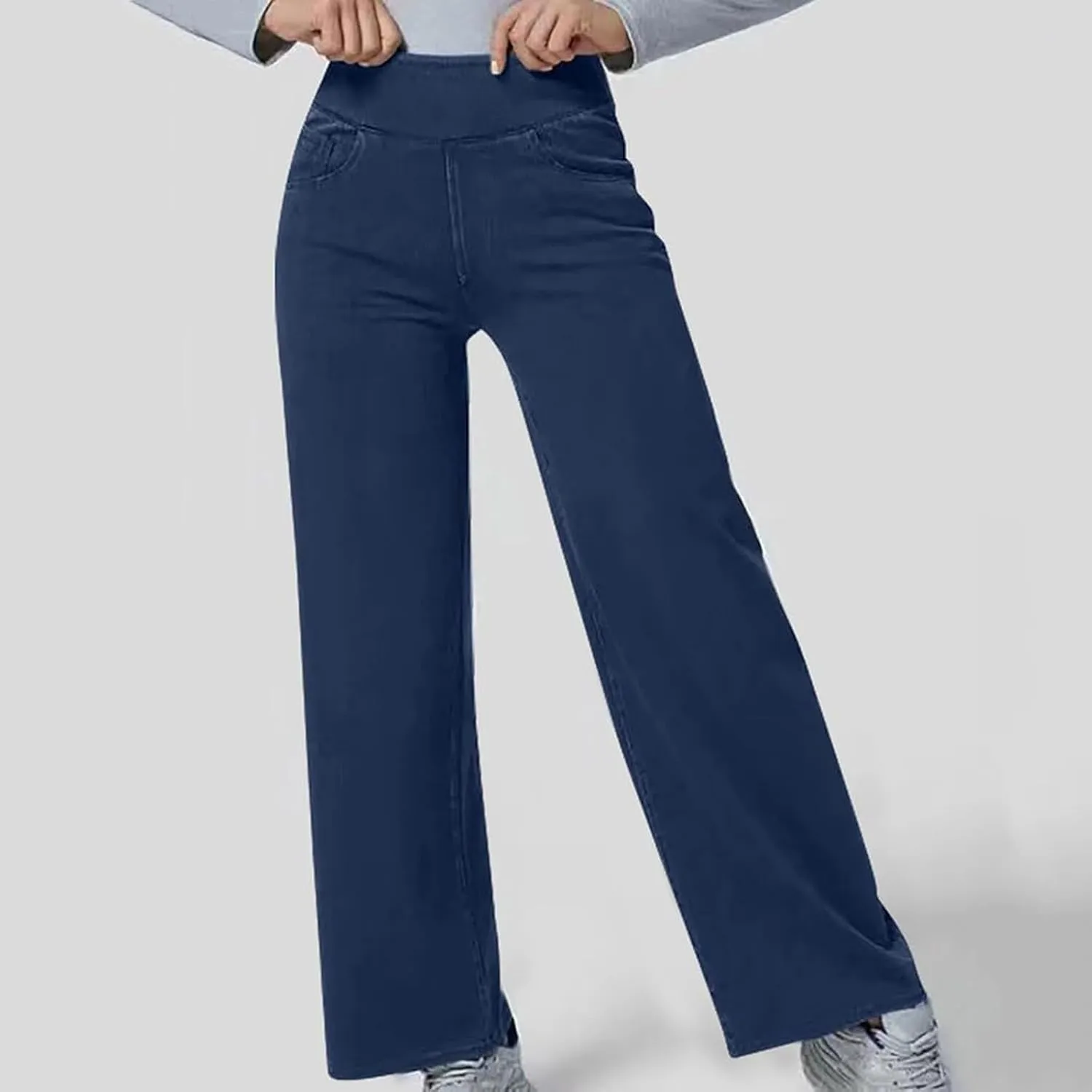 Wide Leg Jeans for Women Elastic High Waist Boyfriends Baggy Denim Pants Stretchy Junior Loose-Fit Palazzo Trousers