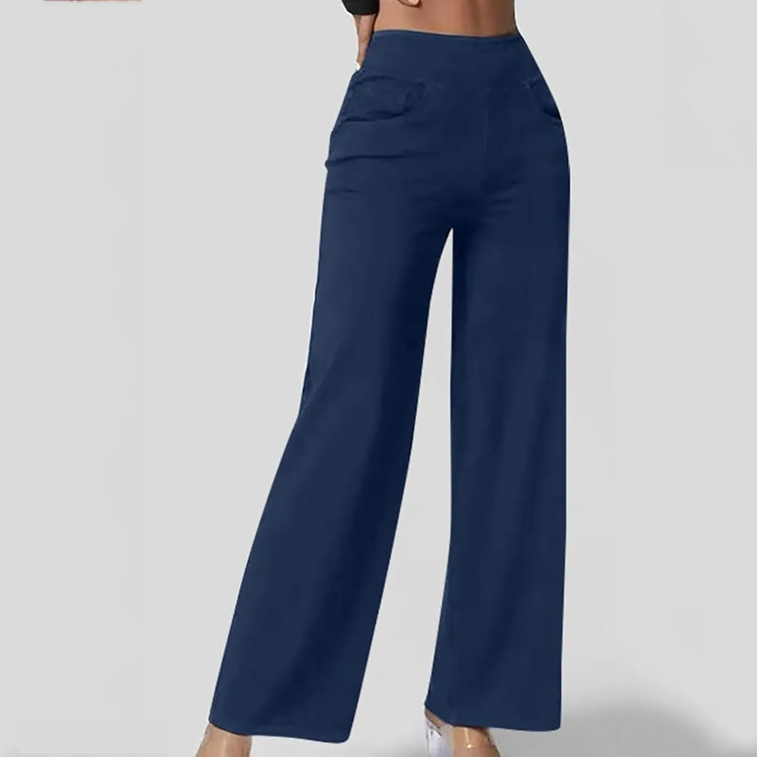 Wide Leg Jeans for Women Elastic High Waist Boyfriends Baggy Denim Pants Stretchy Junior Loose-Fit Palazzo Trousers