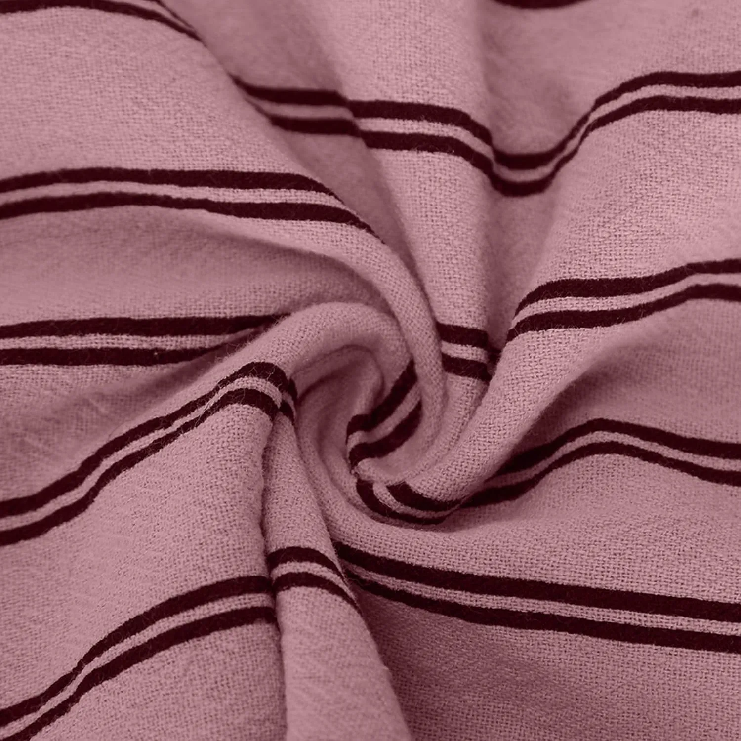 Women Cotton Linen Pants Elastic Waist Striped Wide Leg Palazzo Pant Lounge Casual Beach Clothes Trouser with Pockets