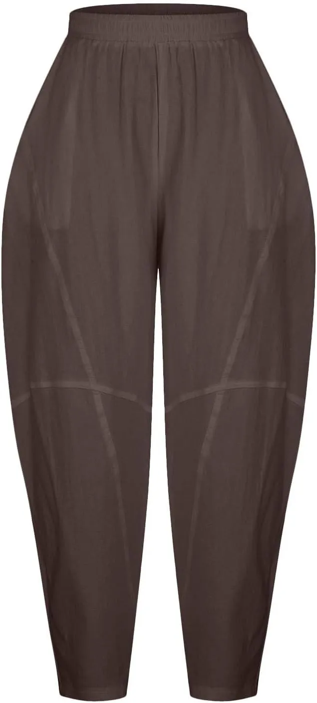Women Fashion Solid Pocket Casual Loose Pants Spliced High Waist Trousers Wide Leg Pants for Women High Waist