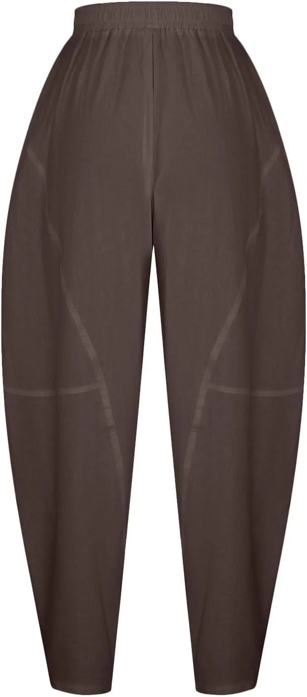 Women Fashion Solid Pocket Casual Loose Pants Spliced High Waist Trousers Wide Leg Pants for Women High Waist