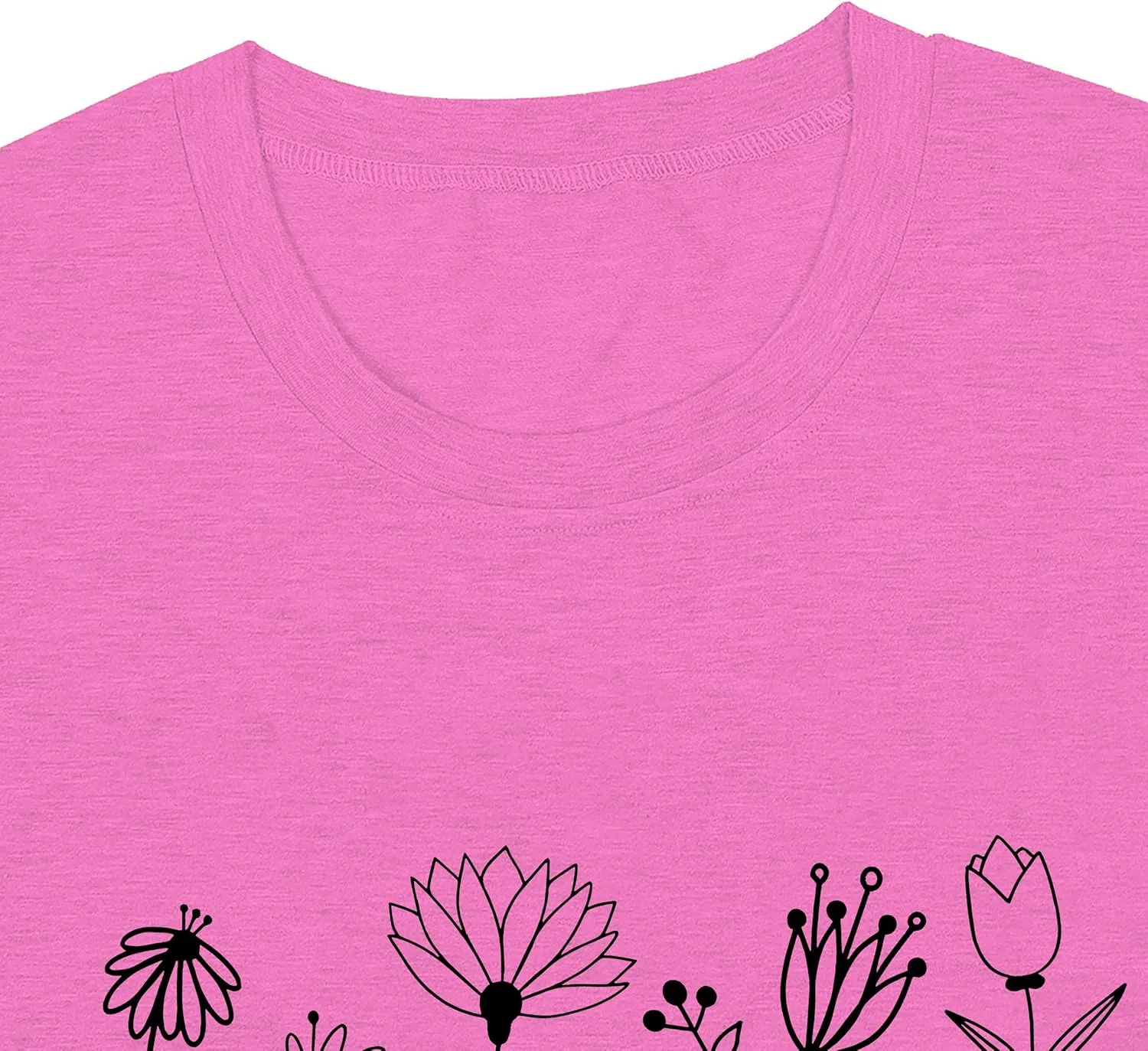 Women Graphic Tees Cute Nature Flower Printed Funny Short Sleeve Tops Vintage Novelty Casual Teacher Shirt